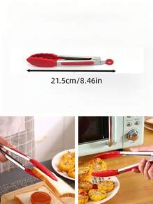 1个不锈钢厨房夹 - 多功能可锁定尖头烧烤夹，厨房食物夹，耐热烹饪夹，适用于烧烤、沙拉、烘焙 - 必备厨房工具 - 彩色 - 查看 12