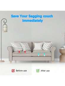 一套45D沙发垫，用于支撑下陷的沙发垫，20英寸x20英寸沙发家具座垫，修复下陷，弧形45D高密度泡沫替换装，适用于椅子和沙发 - 黑色 - 查看 3