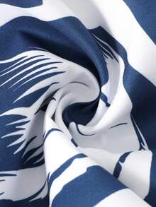 SHEIN Boys Swim Set - 2 Pieces UPF 50+ Swim Trunks And Rash Guard For Boys Teen Boy Swimwear Long Sleeves Bathing Suits With Trunks Quick Dry Swim Shirts Set 12-16Y Boys Rash Guard Top Teen Rash Guard Boys Long Sleeve Swim Teen Boys Swim Shirt - Navy Blue - View 6