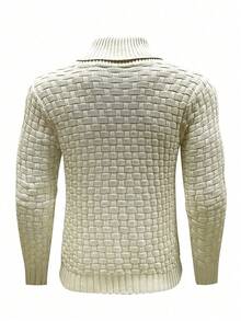 Manfinity Homme Áo len dài tay đơn giản màu trơn cỡ lớn dành cho nam - Màu Khaki - Xem 2