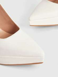 CUCCOO LuxiPop Women Stylish Elegant Commuter Simple Pointed Pumps - White - View 4