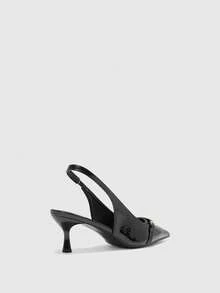 CUCCOO BIZCHIC Women's Pointed Toe Buckle Design Everyday Versatile Fashion High Heels - Black - View 9