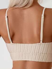 Swim Lushoire 2pcs Women's Summer U-Neck Hollow Out Decorated Tankini Swimsuit Set - Apricot - View 6