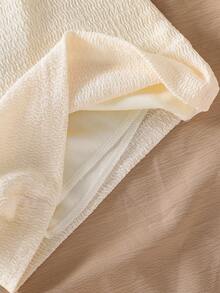 Tween Girls' Summer Casual Solid Color Asymmetric Collar Romper