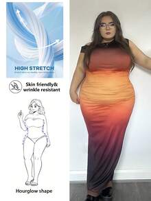 Hourglow Váy bó vai lệch vai thanh lịch cỡ lớn, mùa hè, váy trang trọng cho phụ nữ - Nhiều màu - Xem 1