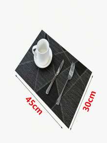 8/12pcs Rectangular Placemats With Asymmetrical Bar Patterns, Double-Sided Kitchen Table Mats, Heat-Resistant, Stain Resistant, Non Slip Mats, Washable, PVC Table Mats - Multicolor - View 6