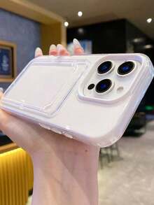 二合一糖果色卡槽手机壳，兼容苹果16、15、14、13、12、11 Pro Max、16 Plus、17、17 Pro Max，简约防摔透明软壳，防水防震防刮。 - 白色 - 查看 4