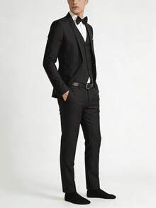 Traje De Negocios 5 Piezas Traje Casual Para Hombre - Azul Marino - Ver 2