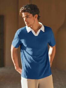 HIMLAND 男士梭织休闲宽松短袖 Polo 衫 - 彩色 - 查看 6