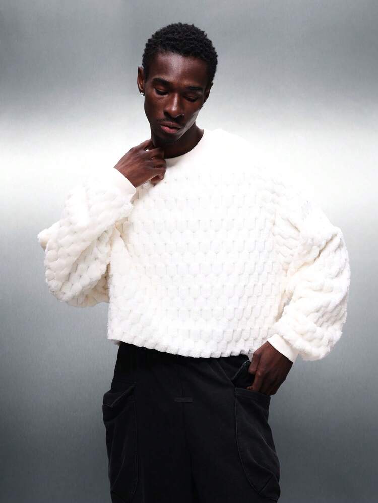 PLAYBOY X SUMWON Textured Sherpa Sweatshirt With Logo