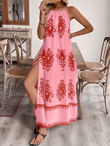 Vivid Eden 女士露背流苏系带高开衩休闲度假连衣裙 - 彩色 - 查看 7