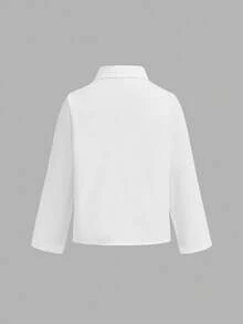 3 件套年轻男孩绅士装：卡其色背心、松紧腰裤、领结和长袖衬衫套装，春夏 - 淺灰色 - 查看 6