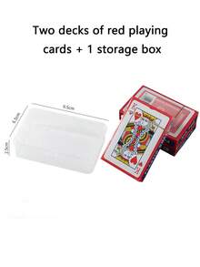 SHEIN 2 张扑克牌、扑克牌、标准扑克牌、成人扑克牌、防水扑克牌、大型优质百搭牌、圣诞礼物、节日派对用品、扑克牌、派对纸牌游戏、纸牌游戏、纸牌盒、纸牌、扑克牌、纸牌游戏、扑克牌游戏