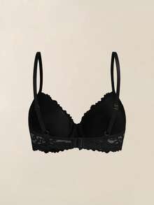 SHEIN 3pcs Solid Lace Underwire Push Up Bra Lingerie - Multicolor - View 10