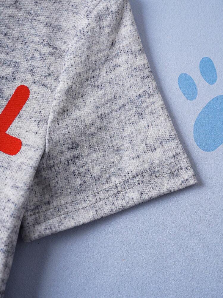 SHEIN | PAW Patrol Set de 3 camisetas de punto de manga corta con cuello redondo y estampado de perro de dibujos animados para niño pequeño - Multicolor - Añade 8