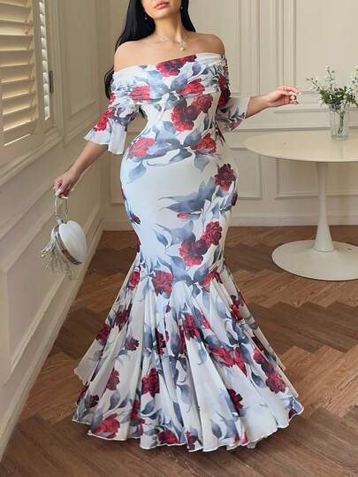 Vibekara Vestido ajustado con estampado de malla de talla grande