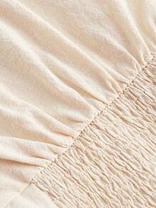 SHEIN MOD 复古刺绣修身短袖女式衬衫，花卉图案，可爱休闲夏季女式上衣