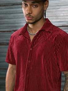 AXEPEAK 男士素色前紐扣襯衫