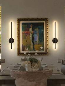 1 pieza Lámpara de pared negra moderna de 50 cm o 80 cm, tipo C, con instalación magnética, regulable y con temperatura de color ajustable para dormitorio, estudio, sala de estar y escalera - Multicolor - Ver 7