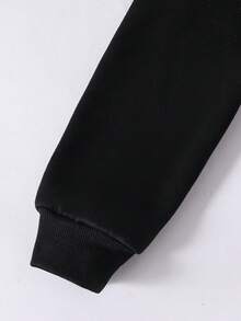 Tween Girl Casual Numeric Print Sweatshirt, Autumn/Winter - Black - View 6