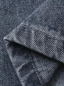 DAZY 年轻女孩休闲水洗蝴蝶刺绣牛仔裤 - 藍色 - 查看 8