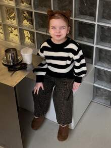 Dazy Kids 女童休闲阔腿牛仔裤 - 棕色 - 查看 3