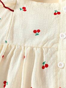 SHEIN 2件套女婴/幼儿可爱水彩花卉印花无袖连衣裙和发带套装，夏季