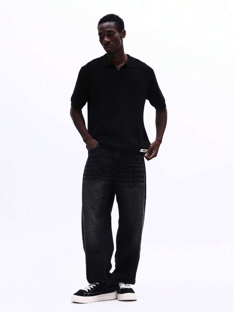 Short Sleeve Polo Knit Top