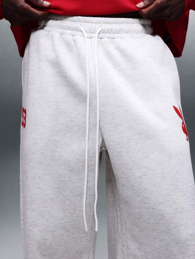 PLAYBOY X SUMWON Heathered Sweatpants With Graphic Print