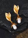 Opalesca 1 Pair Fashionable & Elegant Flower Shaped Pearl Pendant Earrings, Gift For Women,Outfits,Old Money,Wedding/Bridal Accessories,Western Jewelry,Fairycore/Fairy,Pearl,Fall/Autumn/Winter,For Mom/Women/Girl/Mother,Elegant