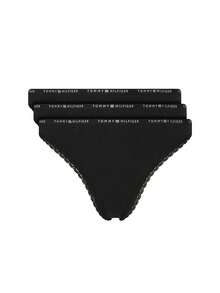 Tommy Hilfiger 3 Pack Women's Thongs - Black - View 2