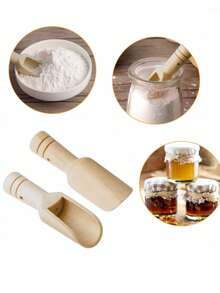 1/2/5/7/10/20 chiếc Thìa gỗ mini dùng cho hũ, trà, muối, cà phê & làm bánh - Màu Khaki - Xem 6
