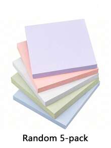 SHEIN 3x3 Sticky Notes, Pastel Self-Adhesive Pads, Easy To Post, Suitable For Home Office School, 1/5 Pad (100 Sheets/Pad)