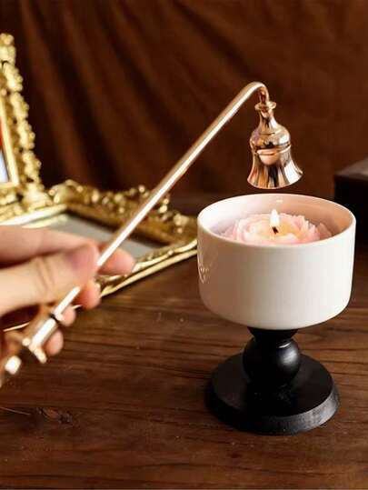 1pc Candlestick Candle Extinguisher Candle Snuffle, Golden Candle Snuffle, Black Candle Fire Extinguisher, Room Decoration