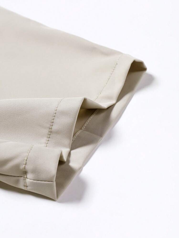 Manfinity Hypemode Men's Solid Color Short Sleeve Single-Breasted Casual Shirt - Apricot - View 6