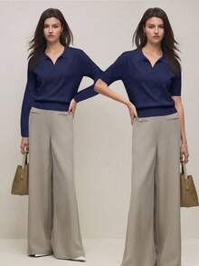 BizChic 2025秋冬新款不对称菱形针织高领套头毛衣，海军蓝，90年代教师风，优雅百搭，适合工作、休闲、正式场合、派对、海滩、婚礼、假日、早餐、机场、国庆节、圣诞节、感恩节等各种场合。