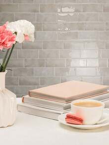 30 miếng dán tường giả gạch màu be bóng bẩy, tự dính, chống thấm nước, thích hợp cho phòng khách, nhà bếp, phòng tắm, nhà ở, kiểu Zellige. - Màu be - Xem 6