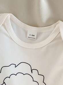 Neugeborenen Baby Schlafanzug - 2-teiliges Schlafanzug-Set mit süßem Tierdruck, Fußteil, Blau Elfenbein, Rundausschnitt, Langarm, Druckknöpfe zum leichten An- und Ausziehen, weich für alle Jahreszeiten, ideales Zuhause-Outfit, Neugeborenen-Geschenk, Feiertage 2026 - Verschiedenfarbig - Übersicht 5