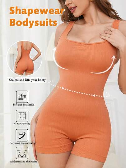 1pc Seamless Women Shapewear Bodysuit