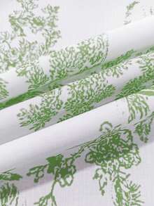 Cévolie 女士时尚休闲优雅浪漫度假印花纽扣连衣裙 - 綠色 - 查看 5