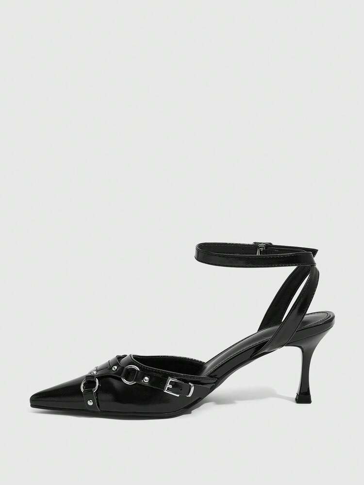 CUCCOO SZL Casual Chic Pointed Toe Buckle Women Pumps