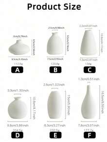 1PC Small Flower Vase White Ceramic Vase Wedding Centerpiece Arrangement Plants Flower Pot Home Living Room Desktop Decoration - White - View 2