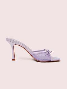 CUCCOO DOLLMOD Brown PU Ladies Pointed Toe High Heel Mule Sandals Spring Shoes Spring Break Easter Prom Heels Valentine's Day Spring Shoes - Mauve Purple - View 9