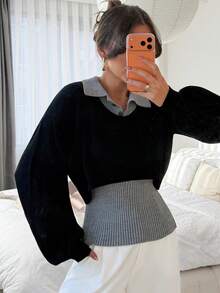 2PCS Women Sweaters - Black - View 7