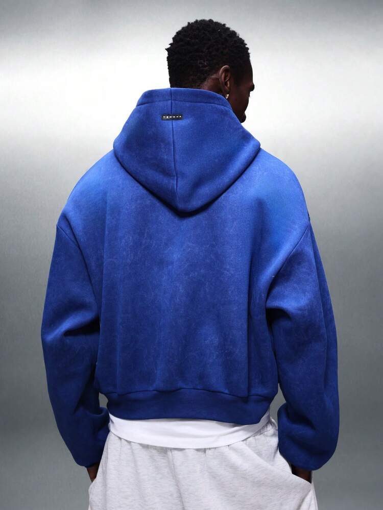 PLAYBOY X SUMWON Royal Blue Zip Up Hoodie With Logo