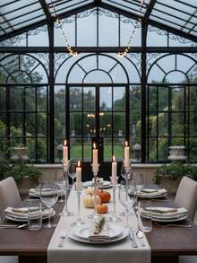 1 Set Portavelas de estilo europeo de acrílico para mesa de comedor, adorno de boda, cena a la luz de las velas, portavelas de acrílico de moda para decoración de patio exterior, decoración de escritorio, velas perfumadas, cena a la luz de las velas, ambiente de habitación, adecuado para bodas, reuniones familiares, fiestas - Multicolor - Ver 12