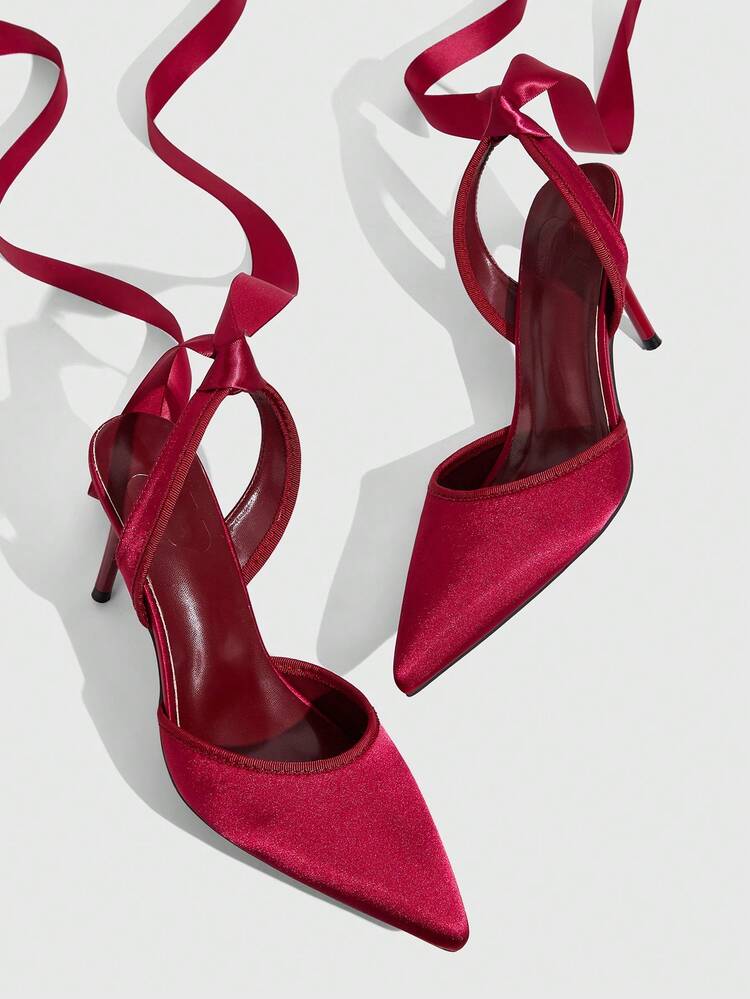 CUCCOO SZL Women's Pointed Toe Wrap Design Fashionable High Heels, Versatile For Daily Wear
