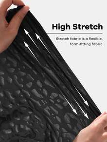 NU&NOW 大码女式豹纹镂空系带性感露脐背心 - 黑色 - 查看 8