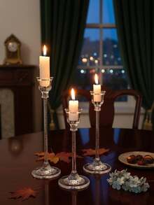 1 Set Portavelas de estilo europeo de acrílico para mesa de comedor, adorno de boda, cena a la luz de las velas, portavelas de acrílico de moda para decoración de patio exterior, decoración de escritorio, velas perfumadas, cena a la luz de las velas, ambiente de habitación, adecuado para bodas, reuniones familiares, fiestas - Multicolor - Ver 3