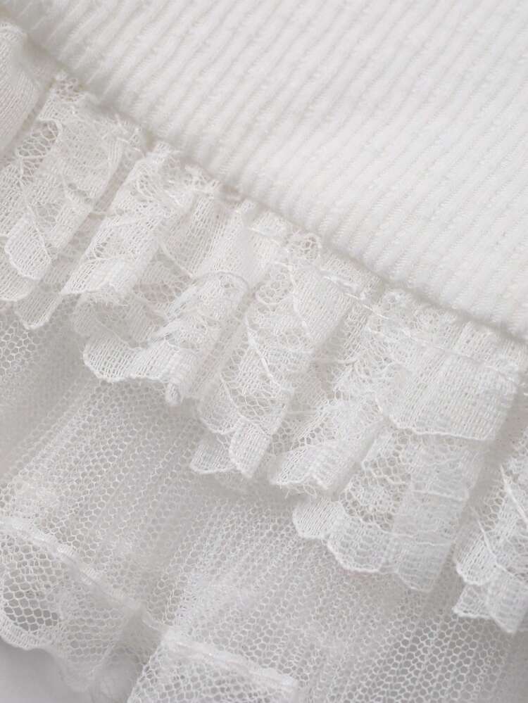 Toddler Girls' Casual Round Neck Letter Print Ruffle Hem T-Shirt